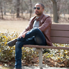 Plain black moto style jacket