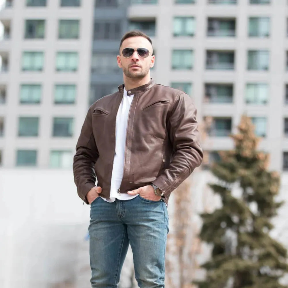 Plain black moto style jacket