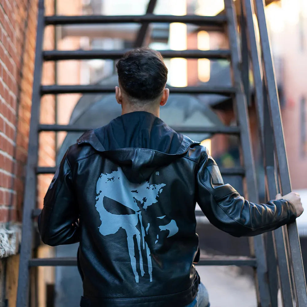 Punisher's Leather Motorcycle Jacket