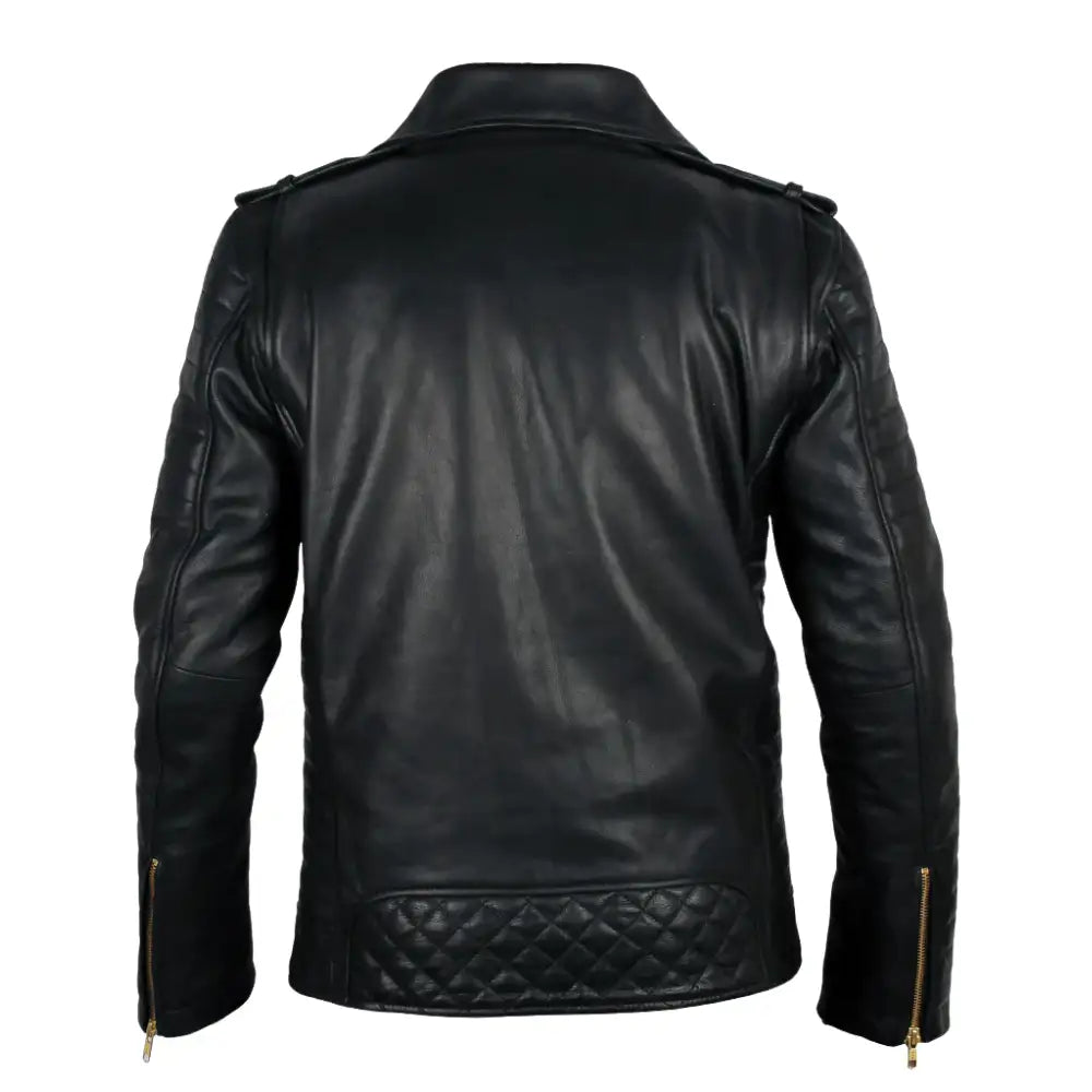 Quilted Leather Biker Jacket