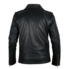 Quilted Leather Biker Jacket