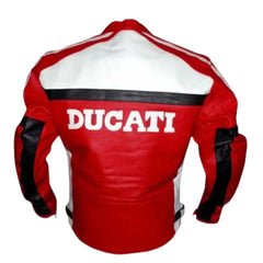 Red Ducati Armored Leather Motorcycle Jacket